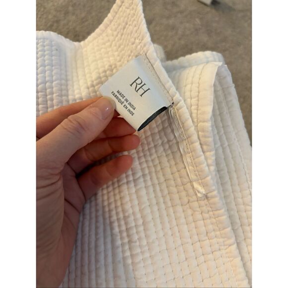 Restoration Hardware CHANNEL STITCH COTTON VOILE COVERLET & SHAM SET full/queen, - Picture 6 of 7